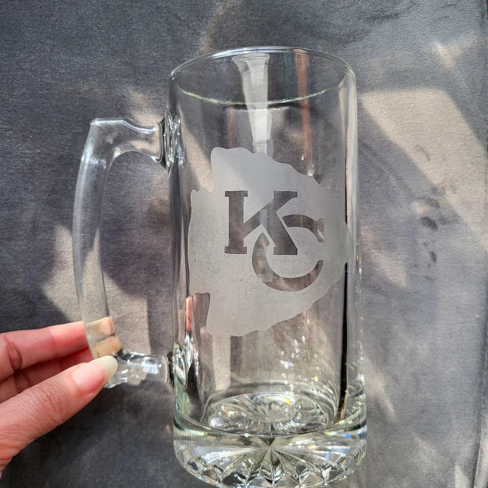 Custom Glass Beer Mug- etched - Picture 5 of 10